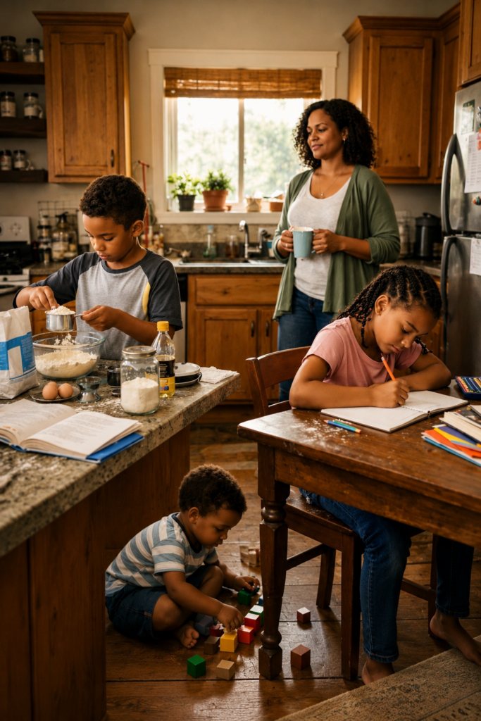 Simple, family-centered homeschooling support for overwhelmed parents starting their homeschool journey portrait